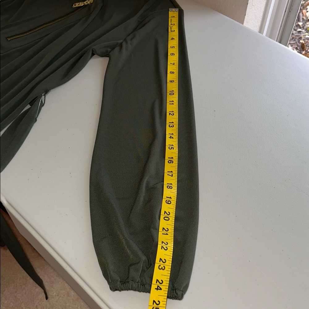 NWT Michael Kors Dark Green Long Sleeve Dress Size M. - Picture 12 of 16